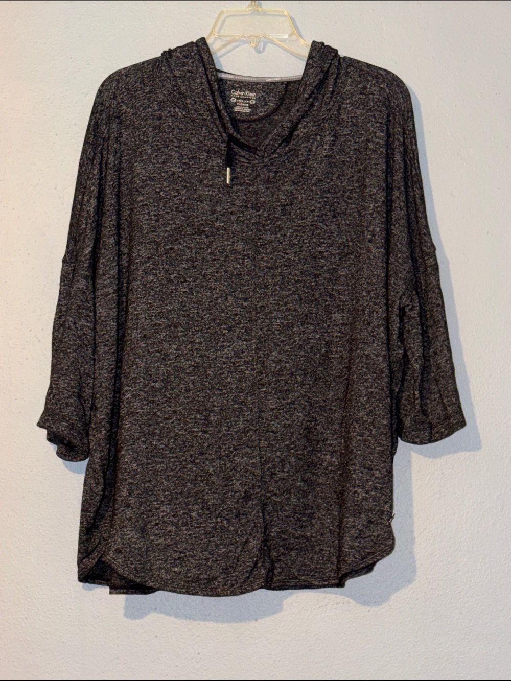 Calvin Klein Performance Dark Heather Charcoal Hooded Pullover - Picture 1 of 5